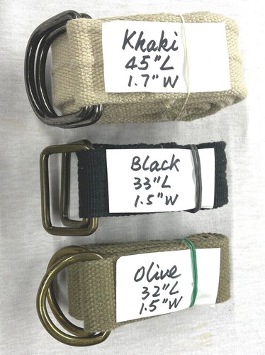 Unisex Textile Double-Ring Casual Waist Belt- CHOICE Size & Color - Picture 3 of 7