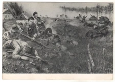 1956 World War II border guards against fascists Battle OLD Russian postcard