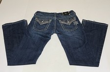 Miss Me Boot Cut Jeans Women  s Tag 27x33 Measure 30x32.5 Blue Flap Pocket