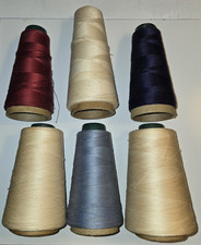 Large Machine Cone Shaped Spools of Thread , 6 Spools, 5 Colors