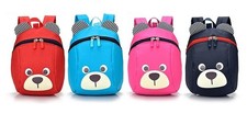 Kids Preschool Backpack w/ Chest Strap Leash Pre-k Backpack Toy Bag Bear Pattern