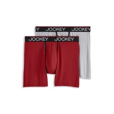 Jockey Men's Big Man Chafe Proof Pouch Microfiber 6" Boxer Brief - 2 Pack