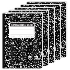 Marble Composition Notebooks, Wide Ruled-Pack 100 Sheets  Marble 5 Black