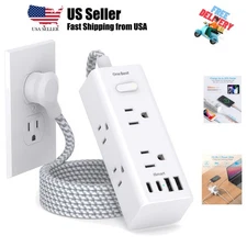 Power Strip Surge Protector - 6 Widely Outlets with 4 USB Ports 2 USB C, 5 Ft...