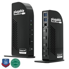 Plugable USB-C Triple Monitor Docking Station: 13-in-1 Laptop Dock with 100W