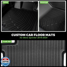 Floor Mats Custom Fit for Benz Sprinter 2500/3500 2019-2025 with 1st Row Buck...