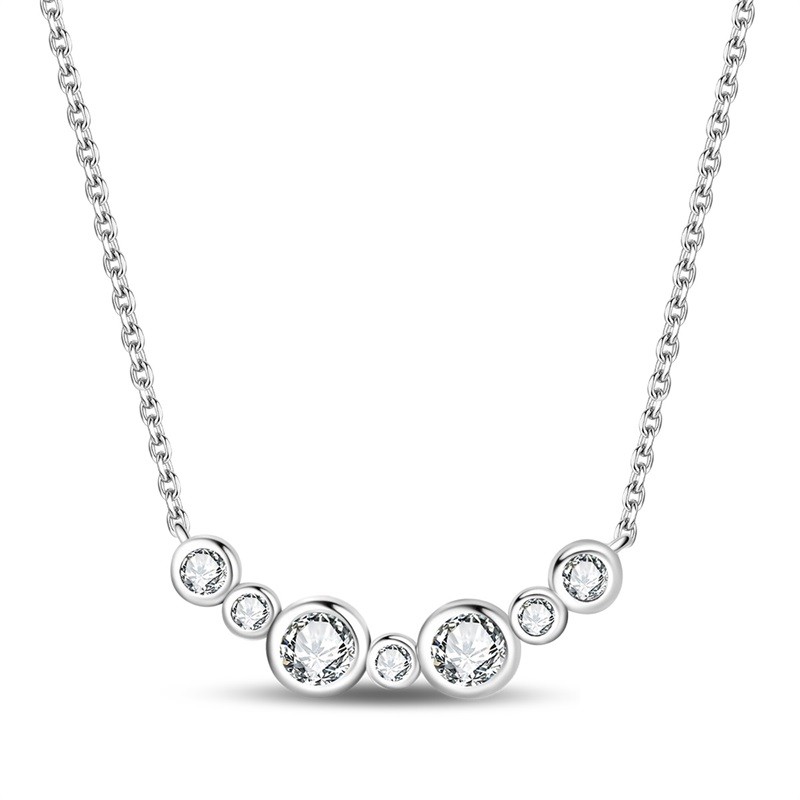 KUNSIR Sterling Silver Starry Bubble Necklace For Women Chokcer 17in Chain Gifts