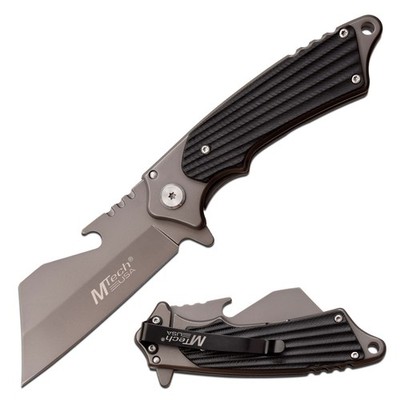 7.75'' MTech USA Spring Assisted Knife w/G10 Handle-Bottle Opener & Clip-Cleaver