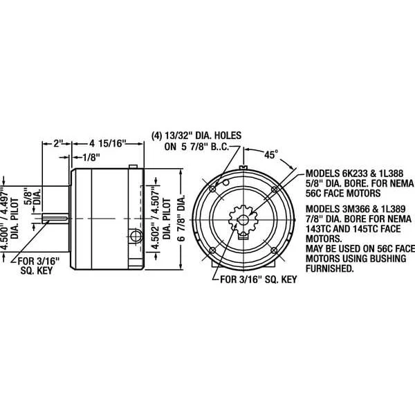 Dayton 3M366 Brake, Motor, 6 Ft Lb - Image 2 of 2