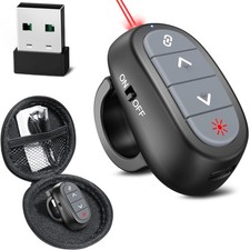 Finger Ring Presentation Clicker PowerPoint Wireless Presenter with Case Black
