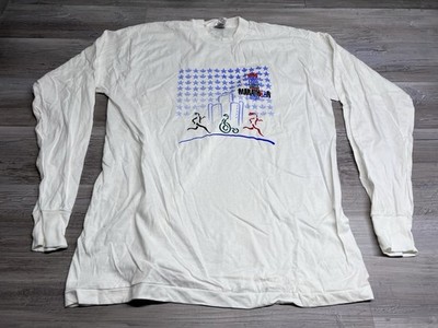 Vintage 1996 Detroit Free Press International Marathon T-Shirt XL City Skyline