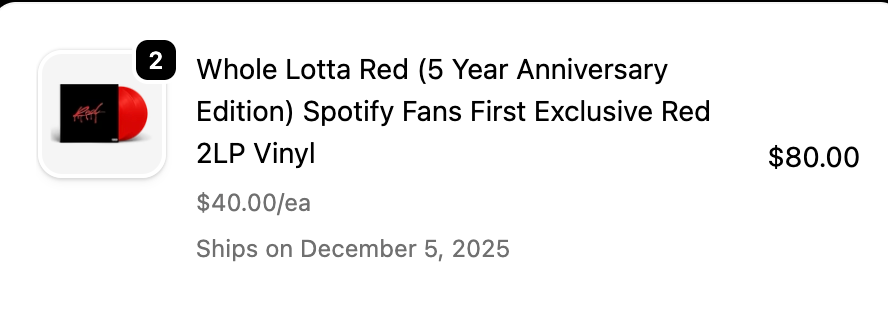Whole Lotta Red (5 Year Anniversary Edition) Spotify Fans First ...