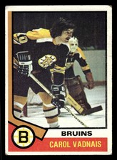 1974-75 Topps Carol Vadnais #165 - Boston Bruins - VG
