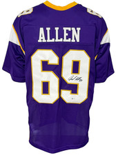 Minnesota Vikings Jared Allen Autographed Pro Style Purple Jersey BAS Authent...