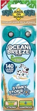 Bags on Board Odor Control Dog Poop 140 Count (Pack of 1), Ocean Breeze 