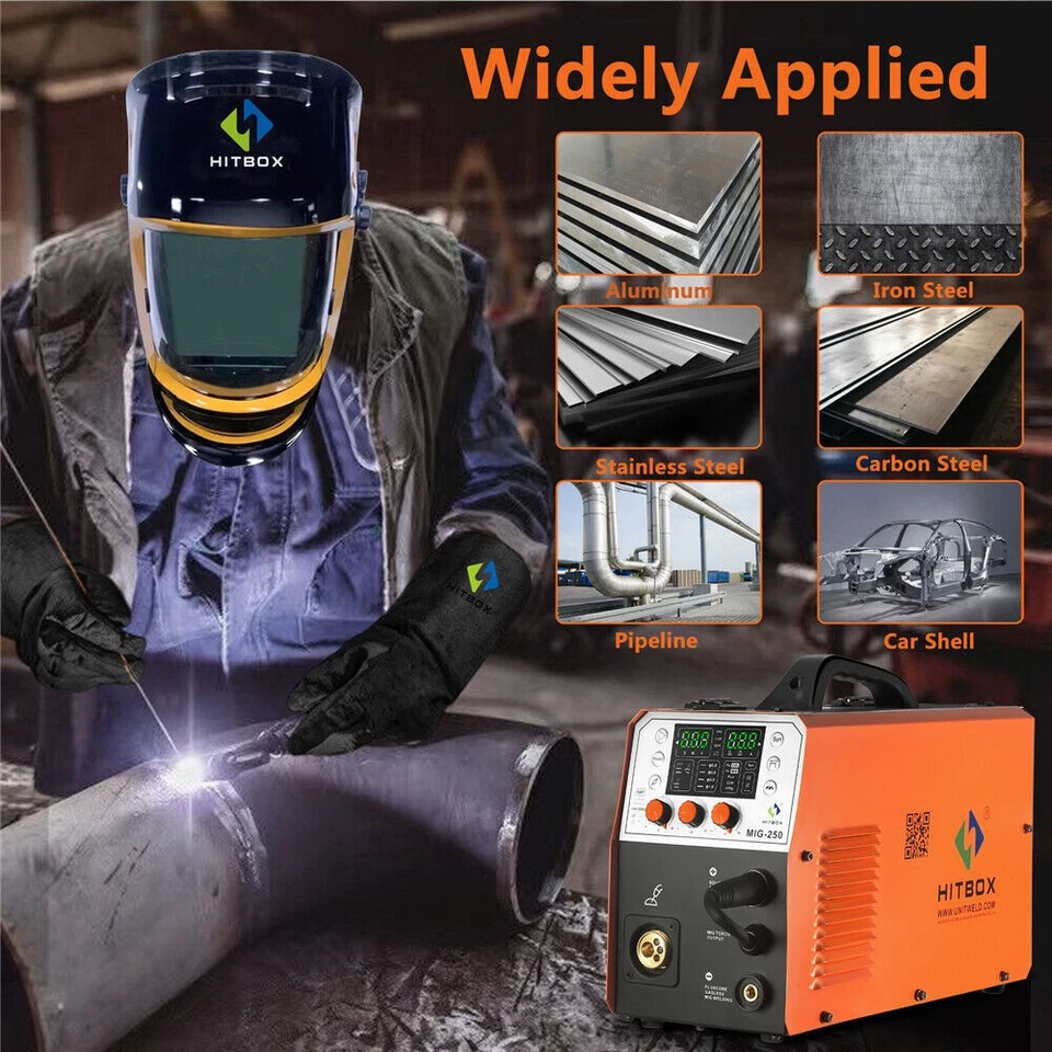 250A 5in1 MIG Schweißgerät für Aluminium und Stahl, Gaslos MIG/MMA/Lift TIG 220V - Bild 2 von 4
