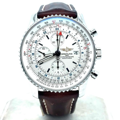 Breitling Navitimer World GMT Automatic 46mm Steel Mens Watch ...