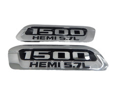 New Oem 2019-24 Dodge Ram 1500 Hemi 5.7l Left Right Hood Emblem Chrome Black
