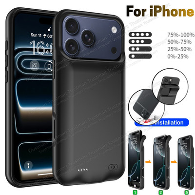Battery Charger Case Power Bank Charging For iPhone 17 16 15 14 13 12 11 X Cover