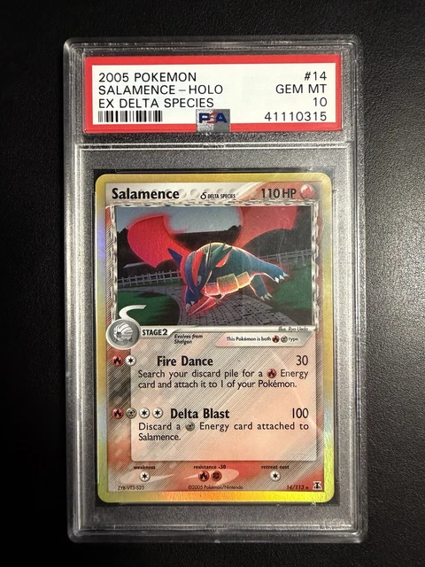 Pokemon Salamence Delta Species 14/113 EX Delta Species Holo English 2005 PSA 10