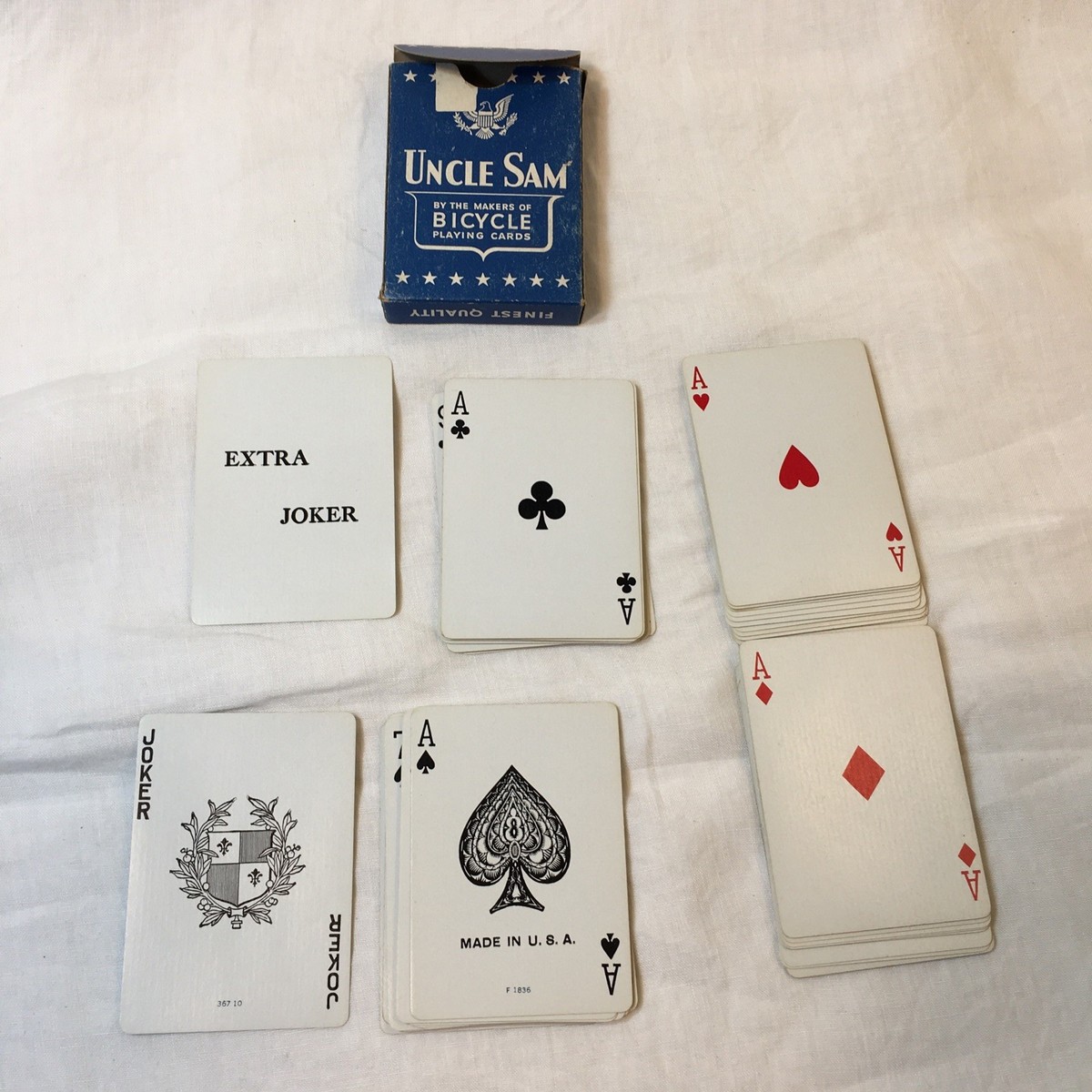 Vintage Uncle Sam Bicycle Playing Card Deck Complete With Jokers