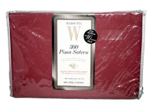 WAMSUTTA Queen Deep-Fitted Sheet 300 Pima Sateen  300 TC Burgundy Red 137577