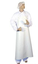 Metzger-Gummi-Schürze mit genähter Kante, weiss, Y-Garn., 95x110cm