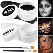 Black White Face Body Paint Set 3.5Oz/100G, Non-Toxic Professional Facepaint M
