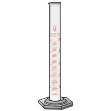 10Ml Graduated Cylinder, Borosilicate 3.3 Glass, Single Metric Scale, Karter Sci