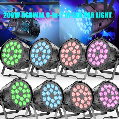 200W RGBWAL 18LED Beam PAR Can Light DMX DJ Disco Party Stage Show Spot Lighting