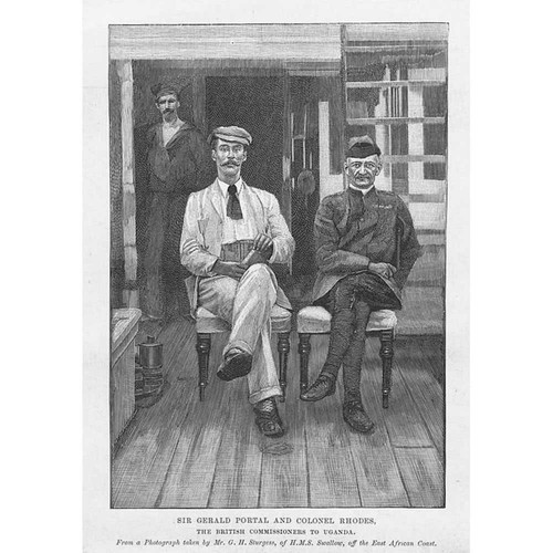 Sir Gerald Portal & Colonel Rhodes, Commissioners to Uganda - Antique Print 1893