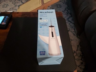 NIB - Nicefeel Portable 300 mL Oral Irrigator # 5240 - WHITE w/ 3 Different Tips