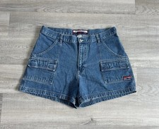 Vintage No Excuses Denim Blue Jean Shorts 100 Cotton Women s Juniors Size 15/16