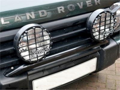 Land Rover 4x4's Black 8'' Light Halogen 100W 12V Driving Lamp Set with Grilles