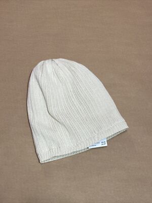 Hat attack beige knit beanie faux fur lining oat