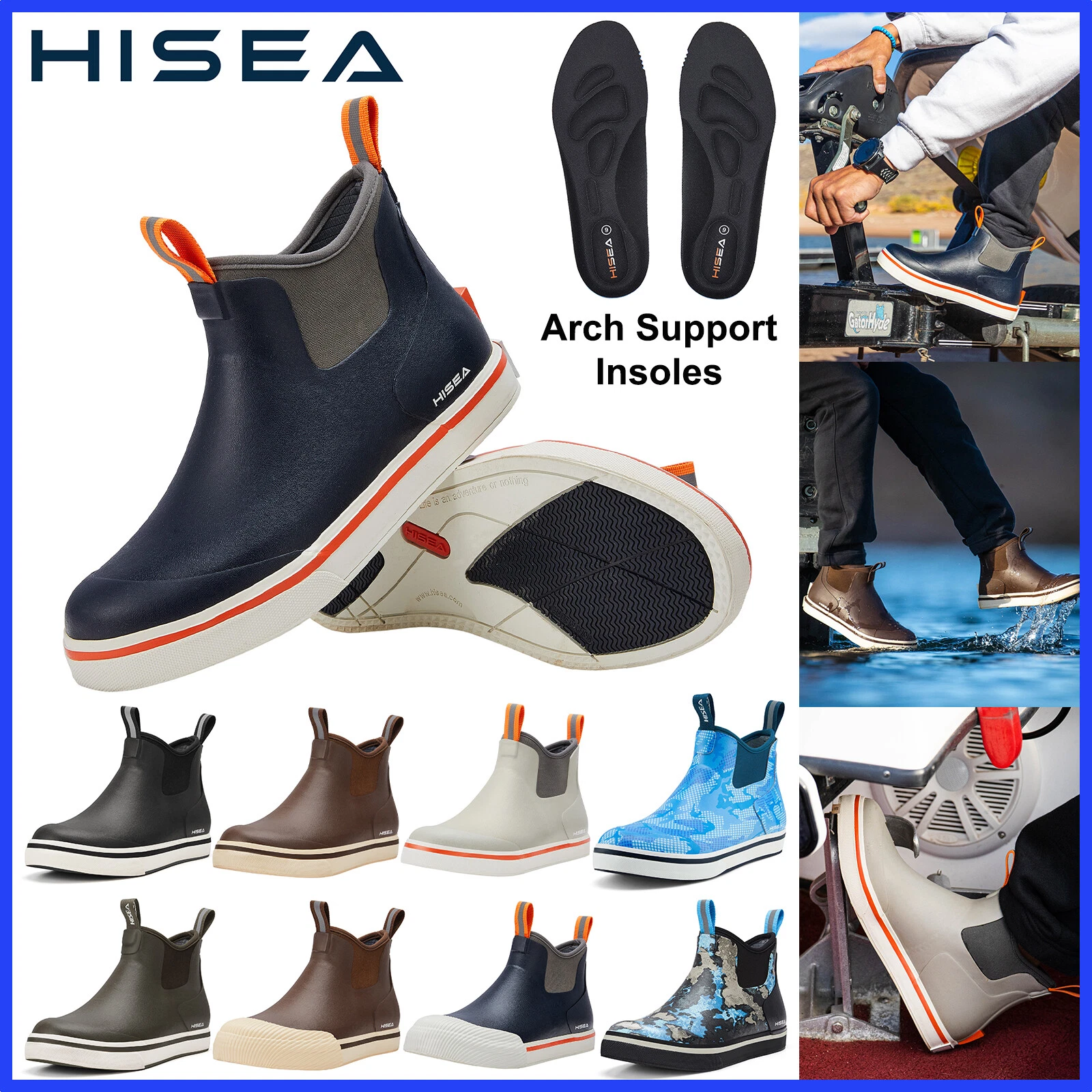 HISEA Men's Ankle Deck Boots Waterproof Non-Slip Fishing Yard Working Rain Boots
Opens in a new wind