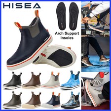 HISEA Men's Ankle Deck Boots Waterproof Non-Slip Fishing Yard Working Rain Boots