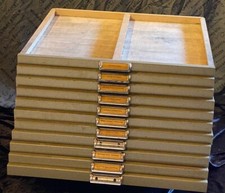 3x Oryginalna szuflada Drewno z drukarni Drewniana szuflada Dekoracja vintage shabby