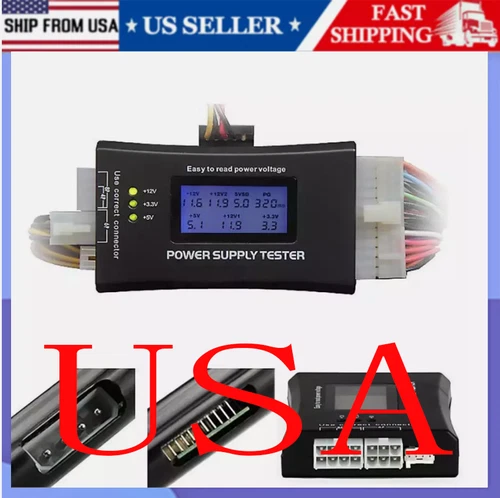 Power Supply Tester PC Computer LCD 20/24 PSU ATX BTX ITX SATA HDD Digital Pin 4