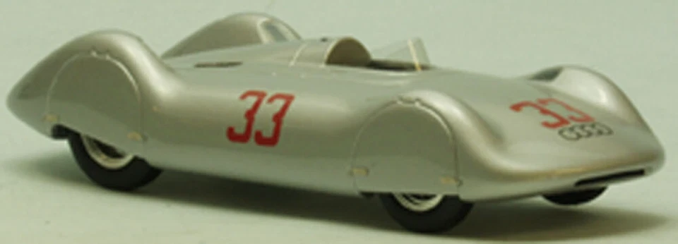 1937 Auto Union Avus Rennwagen No. 33 silber 1/43 Resine Fertigmodell - Bild 3 von 3