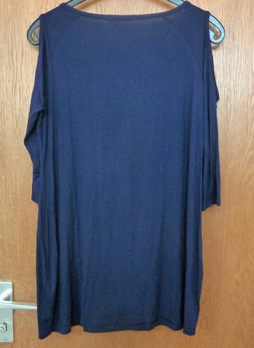 belldini Cold Shoulder Longshirt dunkelblau Nieten XL 44 46 wie neu - Bild 3 von 3