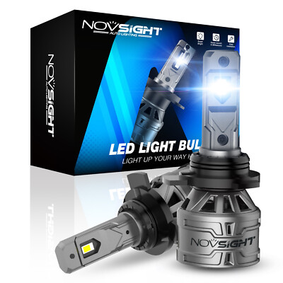 NOVSIGHT Pair LED Headlight Bulbs Conversion Kit High Low Beam 6500K Super White