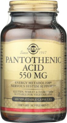 Solgar Pantothenic Acid 550mg 100 Vegetable Capsules