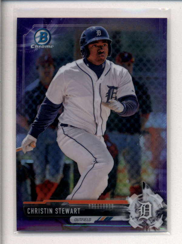 CHRISTIN STEWART 2017 BOWMAN CHROME #BDC91 ROOKIE PURPLE REFRACTOR