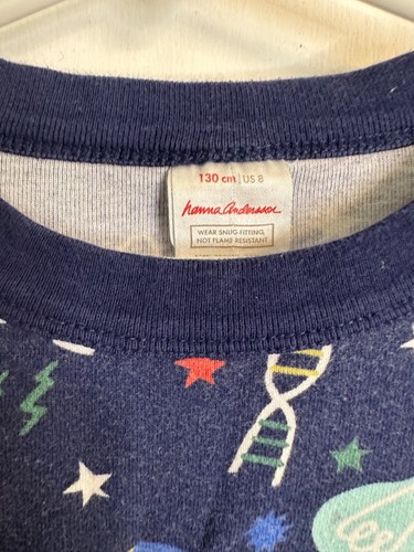 Hanna Andersson Size 130 7-8 Navy Science Equipment Tools Organic Pajamas LJs - Picture 3 of 10