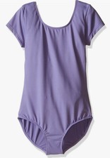NWT Bloch Girls' Dujour microlux Short Sleeve Leotard, Lavender Size 2/4