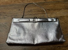 Vintage Harry Levine H L USA Silver Purse Evening Bag 5 in X 10 Used Flaws
