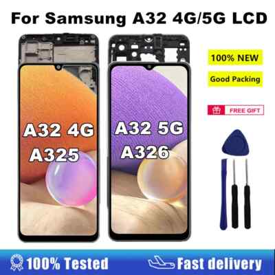 AMOLED A32 LCD For Samsung Galaxy A32 4G 5G LCD A325F A325M Display Touch Screen