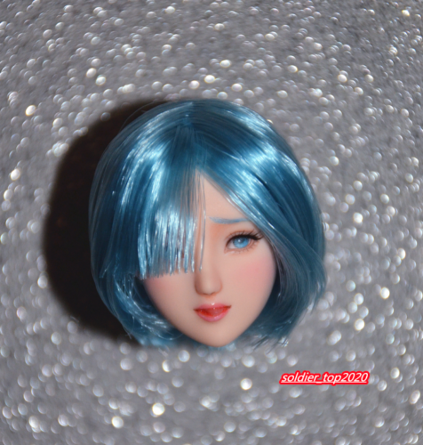 Escultura de cabeza de cabello azul Obitsu Beauty Gir 1:6 para cuerpo figura femenina PH LD UD - Imagen 1 de 9