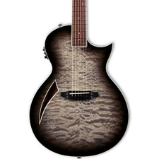 ESP LTD TL-6 Thinline Acoustic-Electric Guitar, Spruce Top, Purple Sparkle Burst